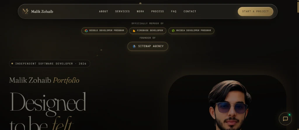 Malik Zohaib portfolio: founder flagship platform website preview