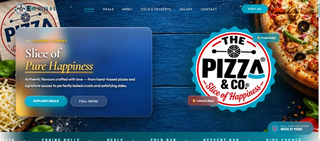 The Pizza & Co.: fast dining and artisanal pizzeria website preview